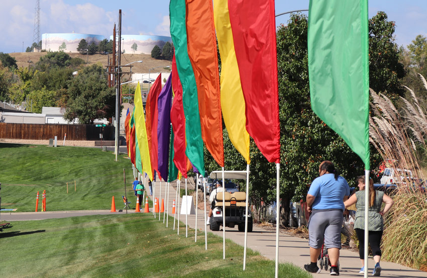 Colorful banners line the entrance to Thornton's Community Park along  112th Avenue Oct. 2 for the city's Harvest Fest.